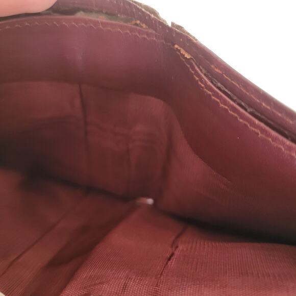 Cartier Men's Vintage Bifold Leather Bordeaux Red Wallet Medium Retro Card Fair - Picture 6 of 13